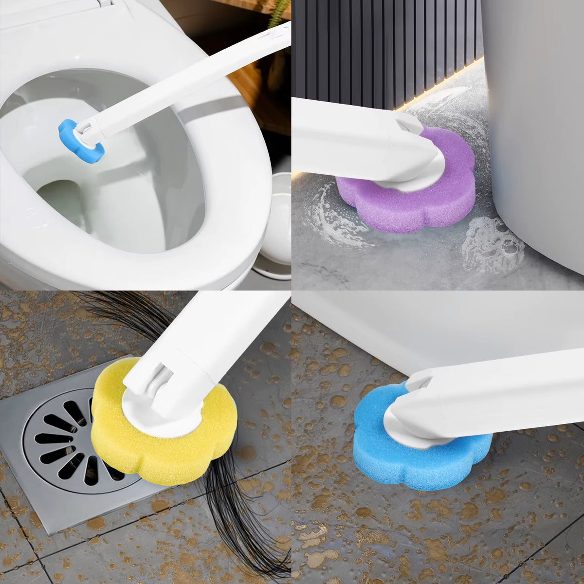 Throne Mate disposable heads cleaning a toilet bowl and drain
