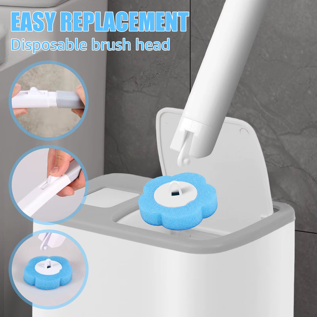 Clicking a fresh disposable head onto the Throne Mate handle